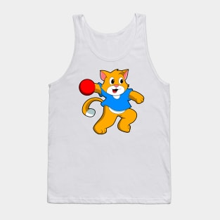 Cat as Handball player with handball Tank Top